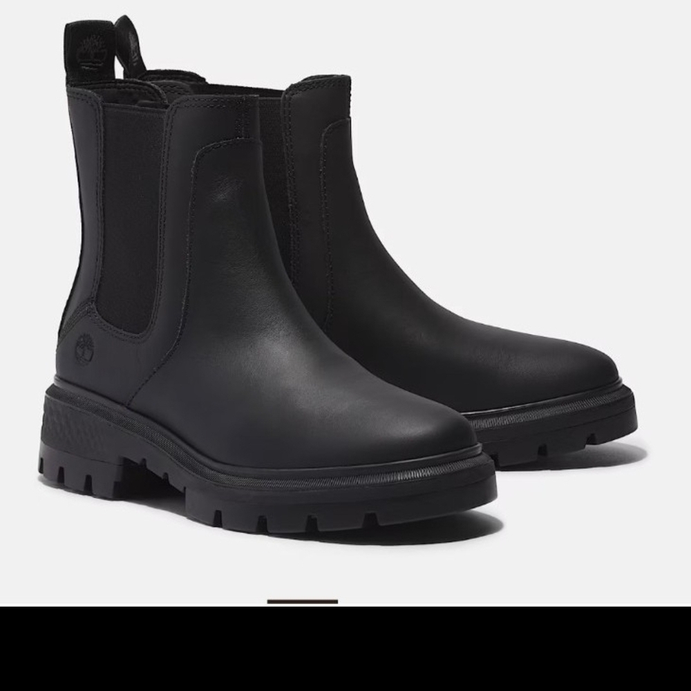 Timberland Cortina Valley Leather Chelsea Boots for Women in Black 8.5 M NIB - Picture 1 of 8